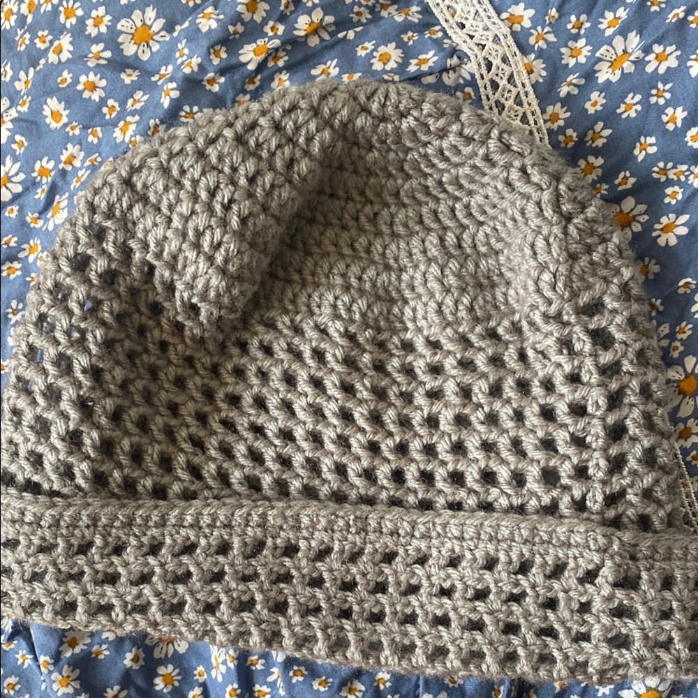 Gray Crochet Beanie